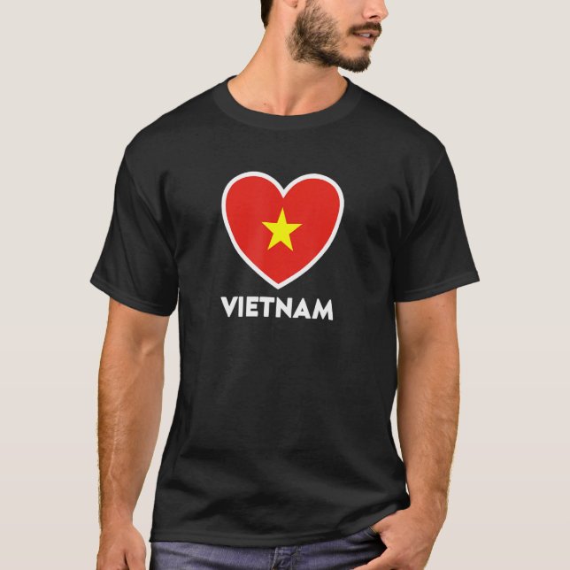 Vietnam Flag Heart T-Shirt (Front)