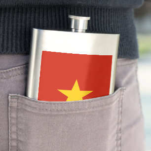 Vietnam flag hip flask