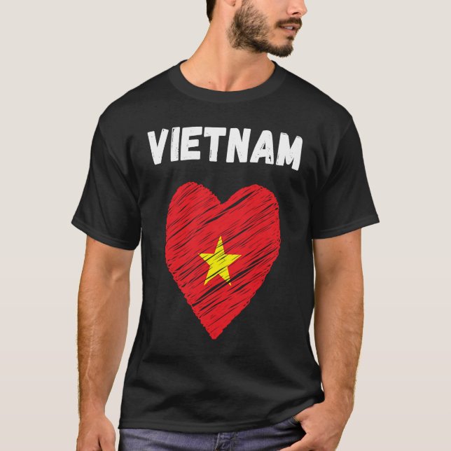 Vietnam Flag Holiday Vietnam Heart Vietnamese Flag T-Shirt (Front)