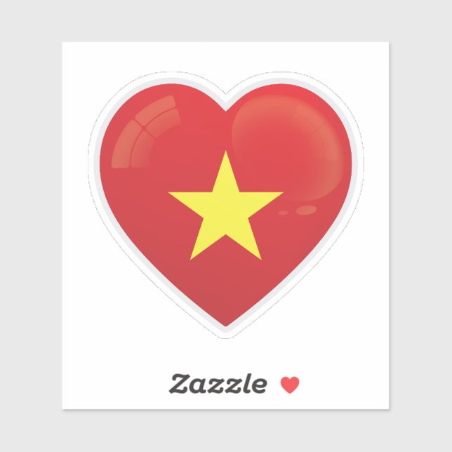 Vietnam Flag Love Icon Sticker (Sheet)