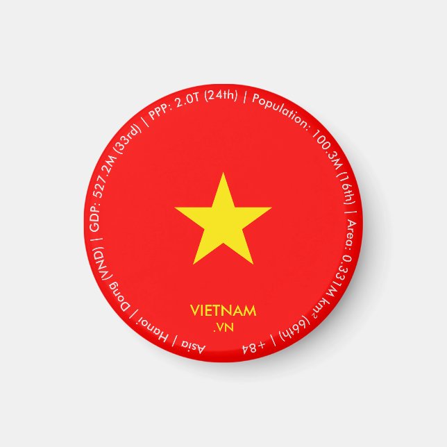 Vietnam Flag Magnet (Front)