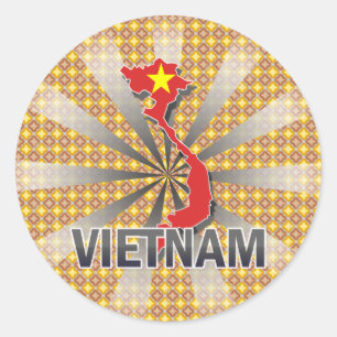 Vietnam Flag Map 2.0 Classic Round Sticker