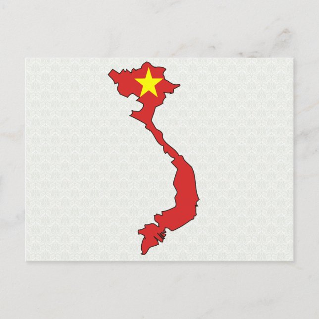 Vietnam Flag Map full size Postcard (Front)