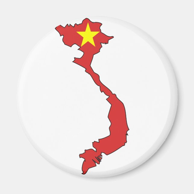 Vietnam flag map magnet (Front)