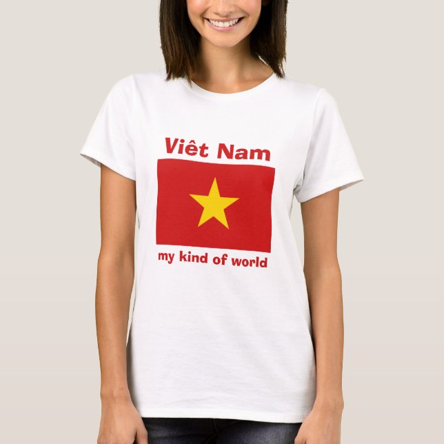 Vietnam Flag + Map + Text T-Shirt (Front)