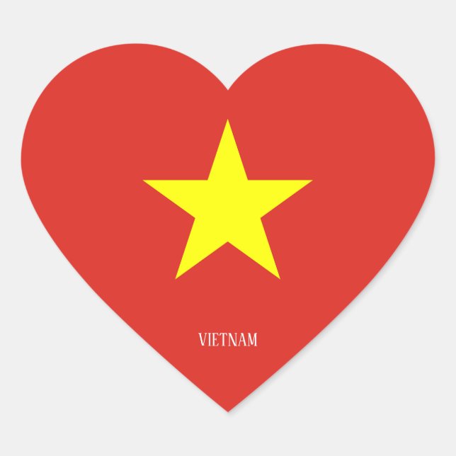 Vietnam Flag Patriotic Heart Sticker (Front)