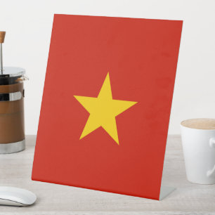 Vietnam flag pedestal sign