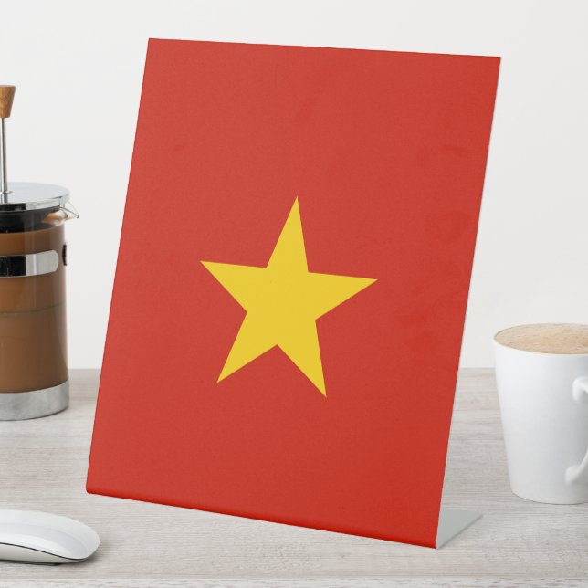 Vietnam flag pedestal sign (In SItu)