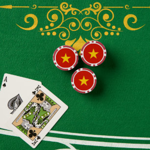 Vietnam flag poker chips