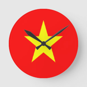 Vietnam flag round clock