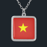 Vietnam flag silver plated necklace<br><div class="desc">The Vietnamese flag is a star on a field. The used colours in the flag are red,  yellow. The proportion of the Vietnamese flag is 2:3. The Flag of Vietnam was adopted in 1945.</div>