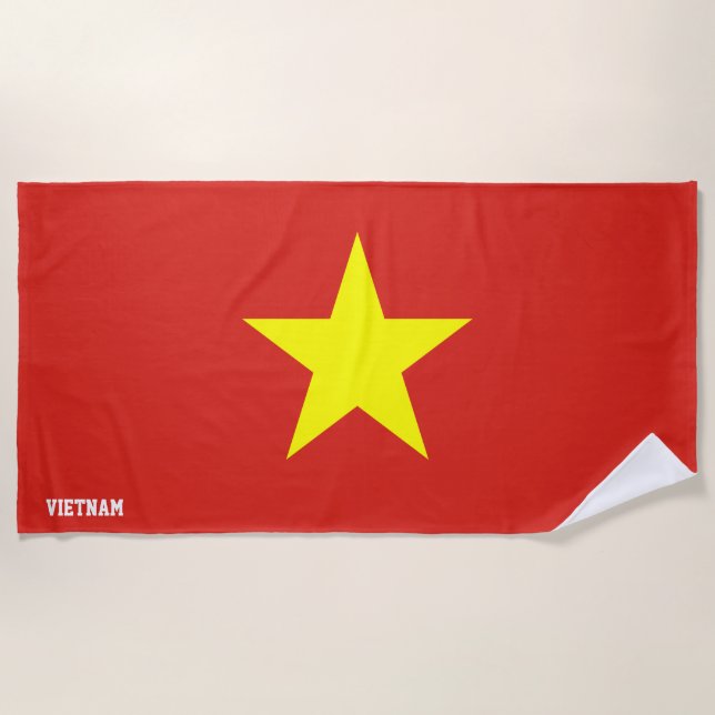 Vietnam Flag Splendid Patriotic Beach Towel (Front)