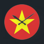 Vietnam Flag Wall Clock<br><div class="desc">Vietnam Flag. Design on wall clock. Matching clothing,  accessories,  office products,  home products and more...  Don't forget the whole collection.</div>