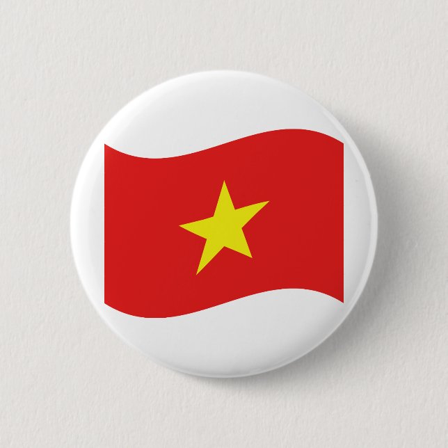 Vietnam Flag Wave 6 Cm Round Badge (Front)