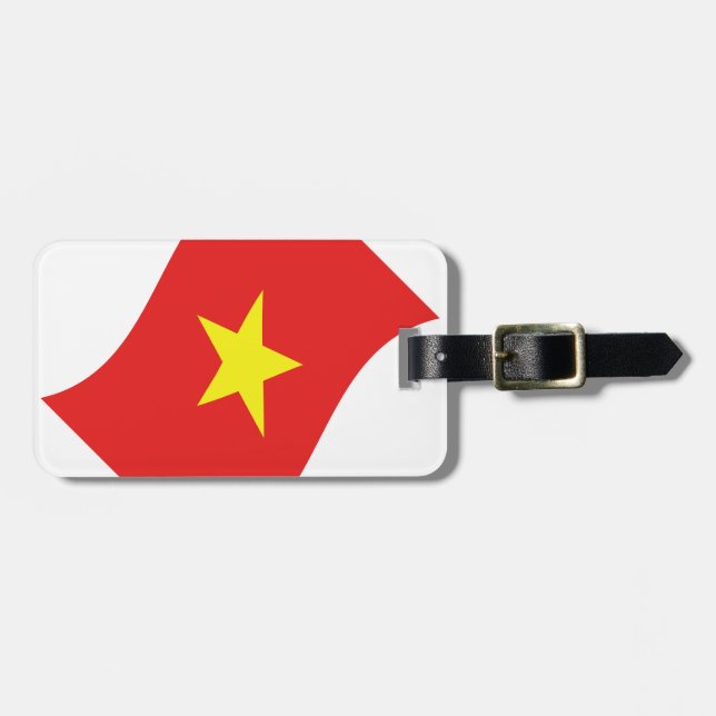 Vietnam Flag Wave Luggage Tag (Front Horizontal)