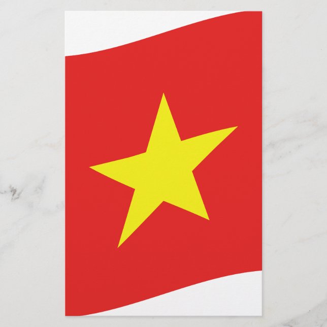 Vietnam Flag Wave Stationery (Front)