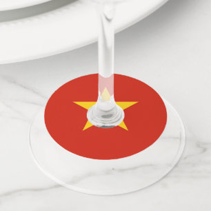 Vietnam flag wine glass tag