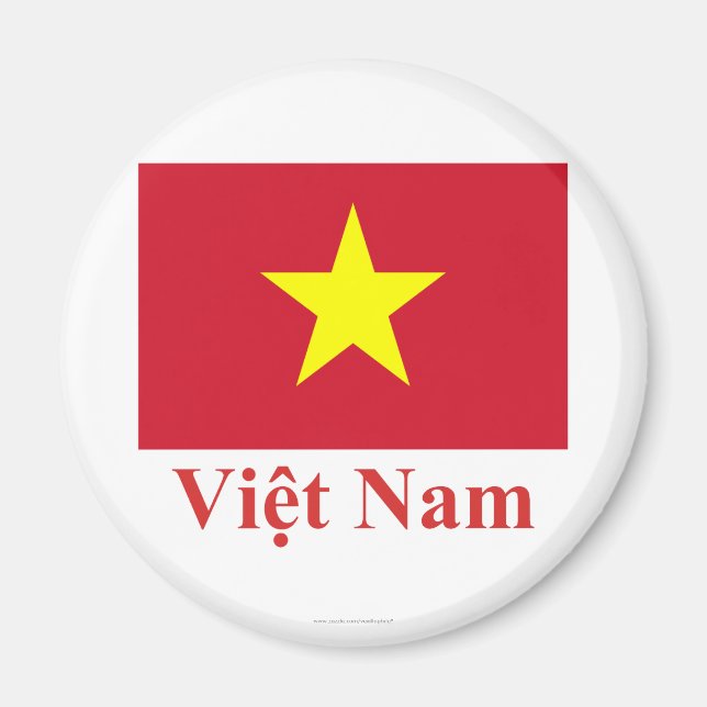 Vietnam Flag with Name in Vietnamese Magnet (Front)