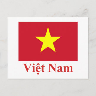 Vietnam Flag with Name in Vietnamese Postcard