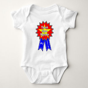 Vietnam Flag Yellow Star #1 Award Blue Ribbon Baby Bodysuit