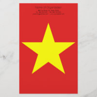 Vietnam Flag Yellow Star personalised Stationery