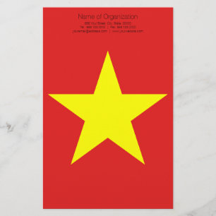 Vietnam Flag Yellow Star personalised Stationery