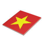 Vietnam Flag Yellow Star Tile<br><div class="desc">Vietnam Flag. Design on ceramic tile. Matching clothing,  accessories,  office products,  home products and more...  Don't forget the whole collection.</div>