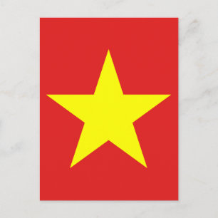 Vietnam Flag Yellow Star Vertical Postcard