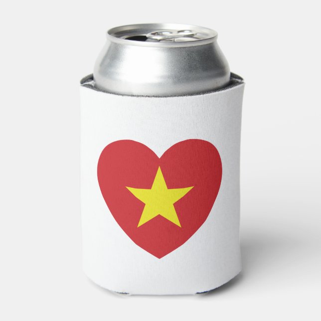Vietnam Heart Flag Can Cooler (Can Front)