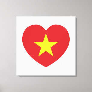 Vietnam Heart Flag Canvas Print