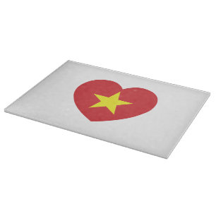 Vietnam Heart Flag Cutting Board