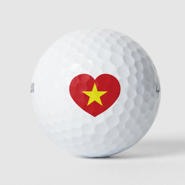 Vietnam Heart Flag Golf Balls (Front)