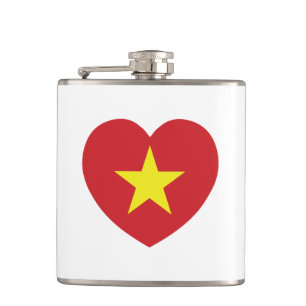 Vietnam Heart Flag Hip Flask