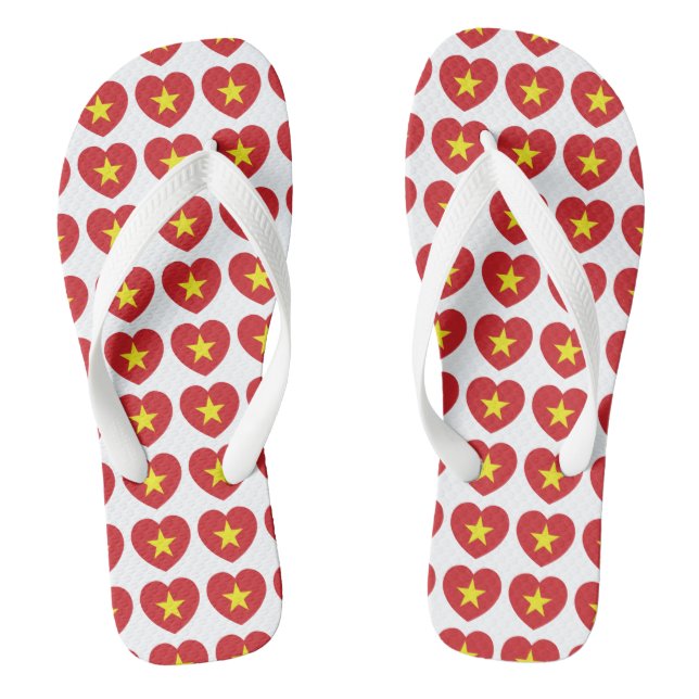 Vietnam Heart Flag Jandals (Footbed)