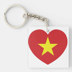 Vietnam Heart Flag Key Ring