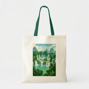 Vietnam Illustration Travel Art Vintage Tote Bag