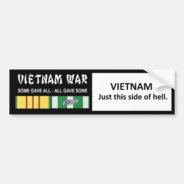 VIETNAM - JUST THIS SIDE OF HELL BUMPER STICKER (Front)