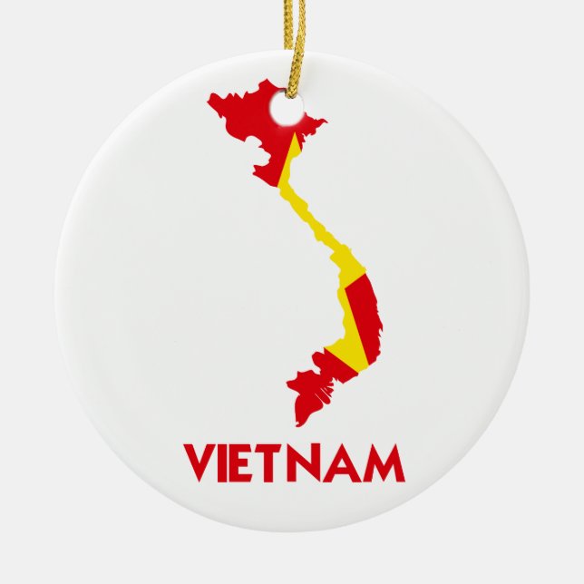 VIETNAM MAP CERAMIC TREE DECORATION (Front)