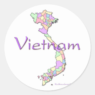 Vietnam Map Classic Round Sticker