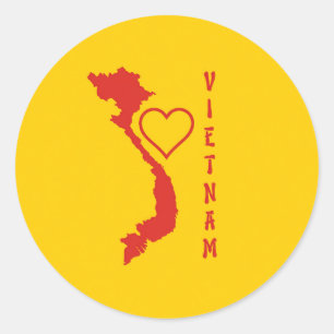 Vietnam Map Classic Round Sticker