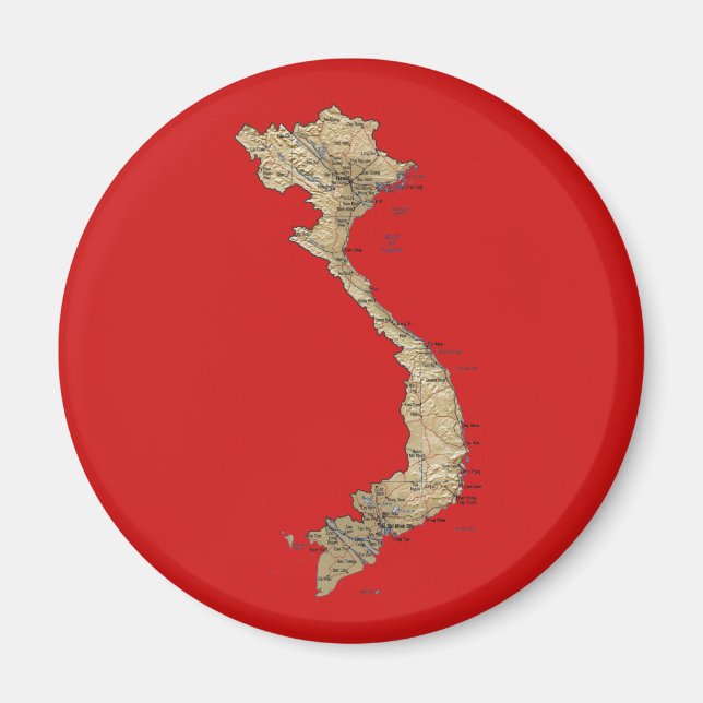 Vietnam Map Magnet (Front)