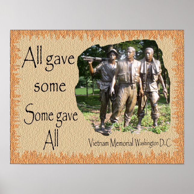Vietnam Memorial on Background Poster (Front)