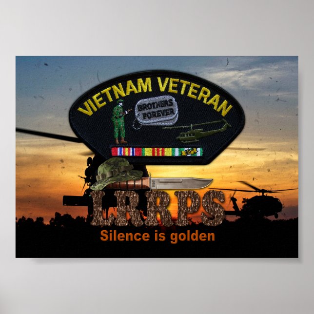 Vietnam Nam War LRRPS Veterans Vets Patch Poster (Front)