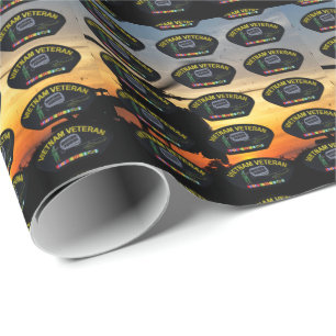 vietnam nam war veterans vets patch wrapping paper