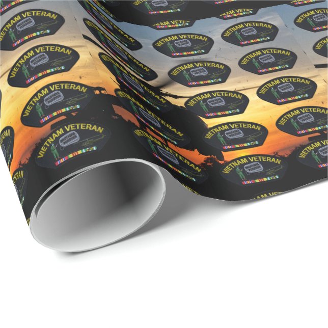 vietnam nam war veterans vets patch wrapping paper (Roll Corner)