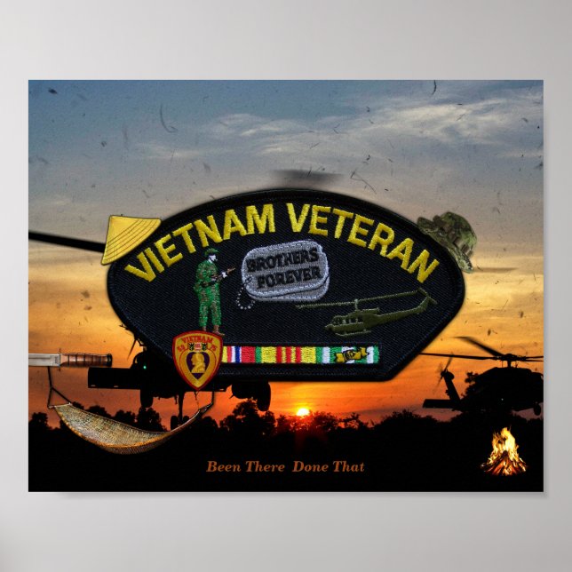 Vietnam Nam War Vets Veterans Patch Poster (Front)