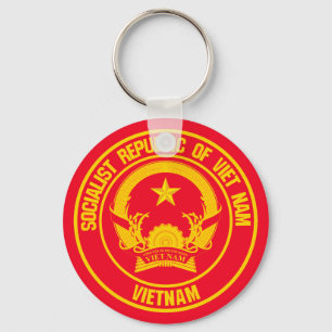 Vietnam Round Emblem Key Ring