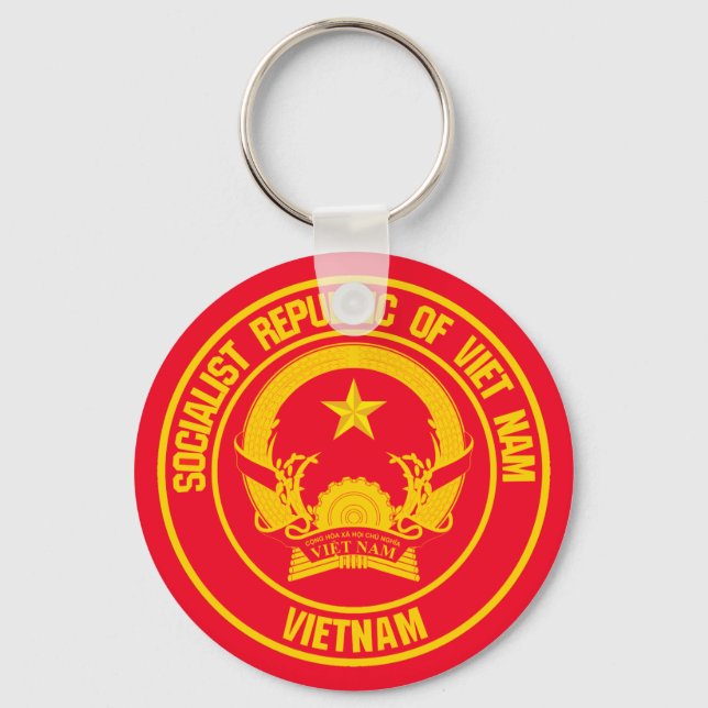 Vietnam Round Emblem Key Ring (Front)