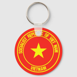 Vietnam Round Emblem Key Ring