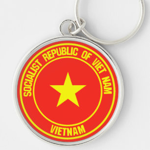 Vietnam Round Emblem Key Ring